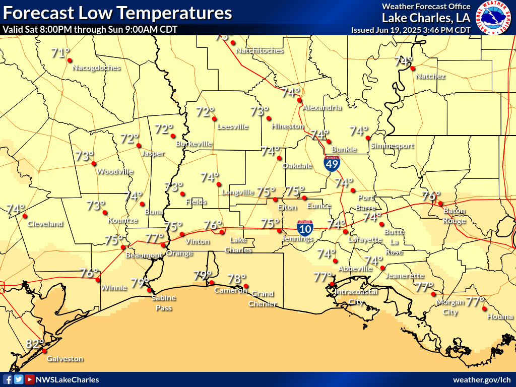 Expected Low Temperature for Night 3