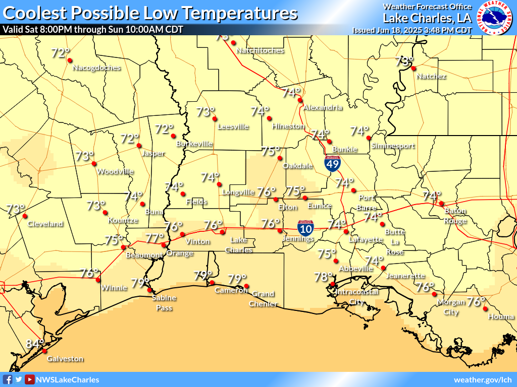 Coolest Possible Low Temperature for Night 4