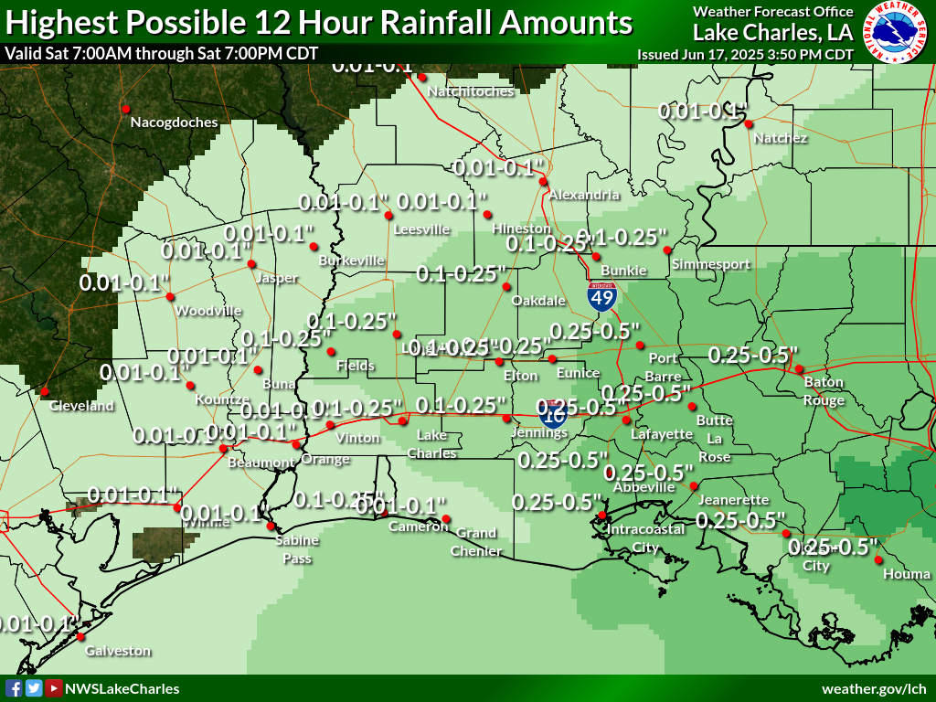 Greatest Possible Rainfall for Day 5