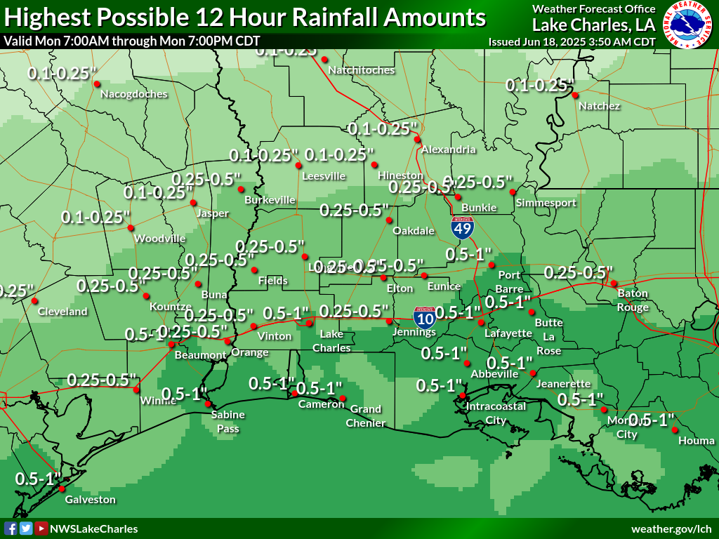 Greatest Possible Rainfall for Day 6