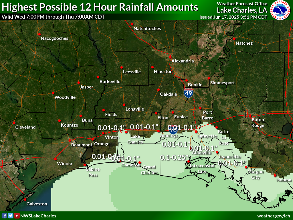 Greatest Possible Rainfall for Night 2
