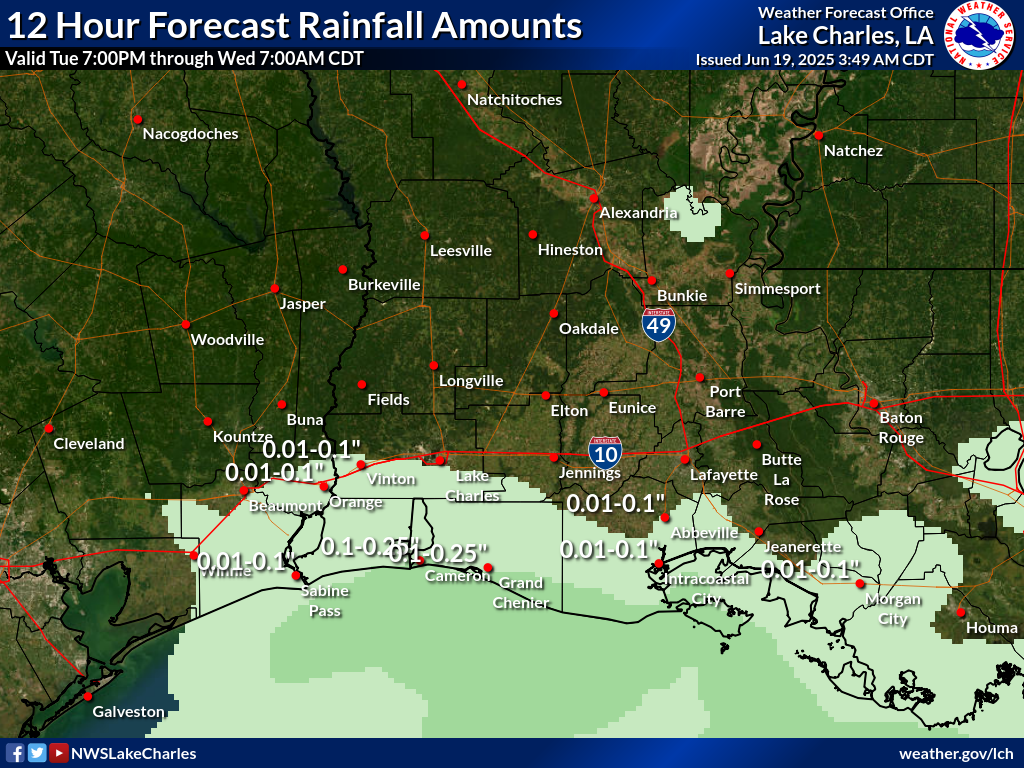 Expected Rainfall for Night 6