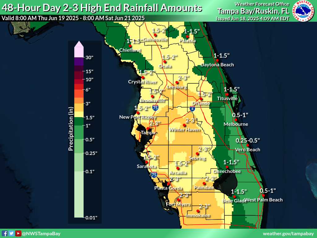 Greatest Possible Rainfall for Day 2-3