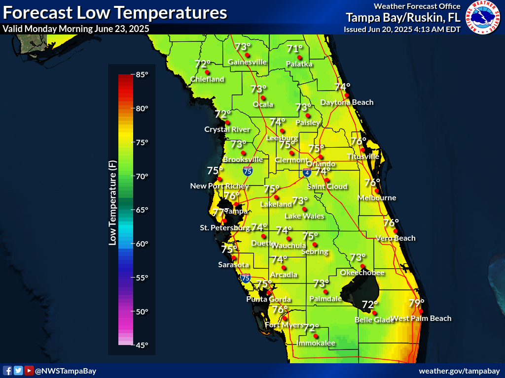 Expected Low Temperature for Night 3