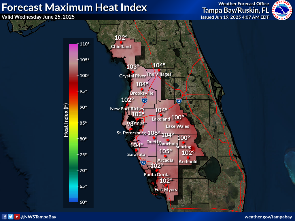 Maximum Heat Index for Day 7