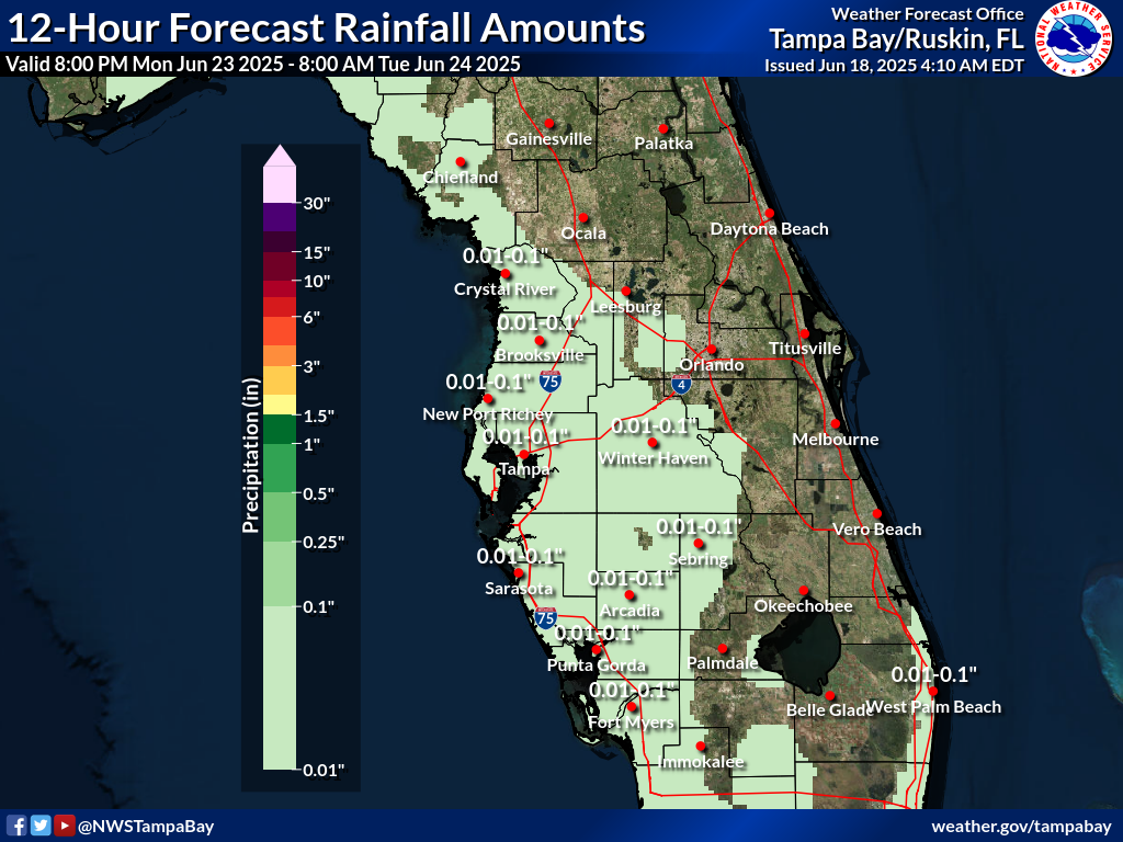 Expected Rainfall for Night 6